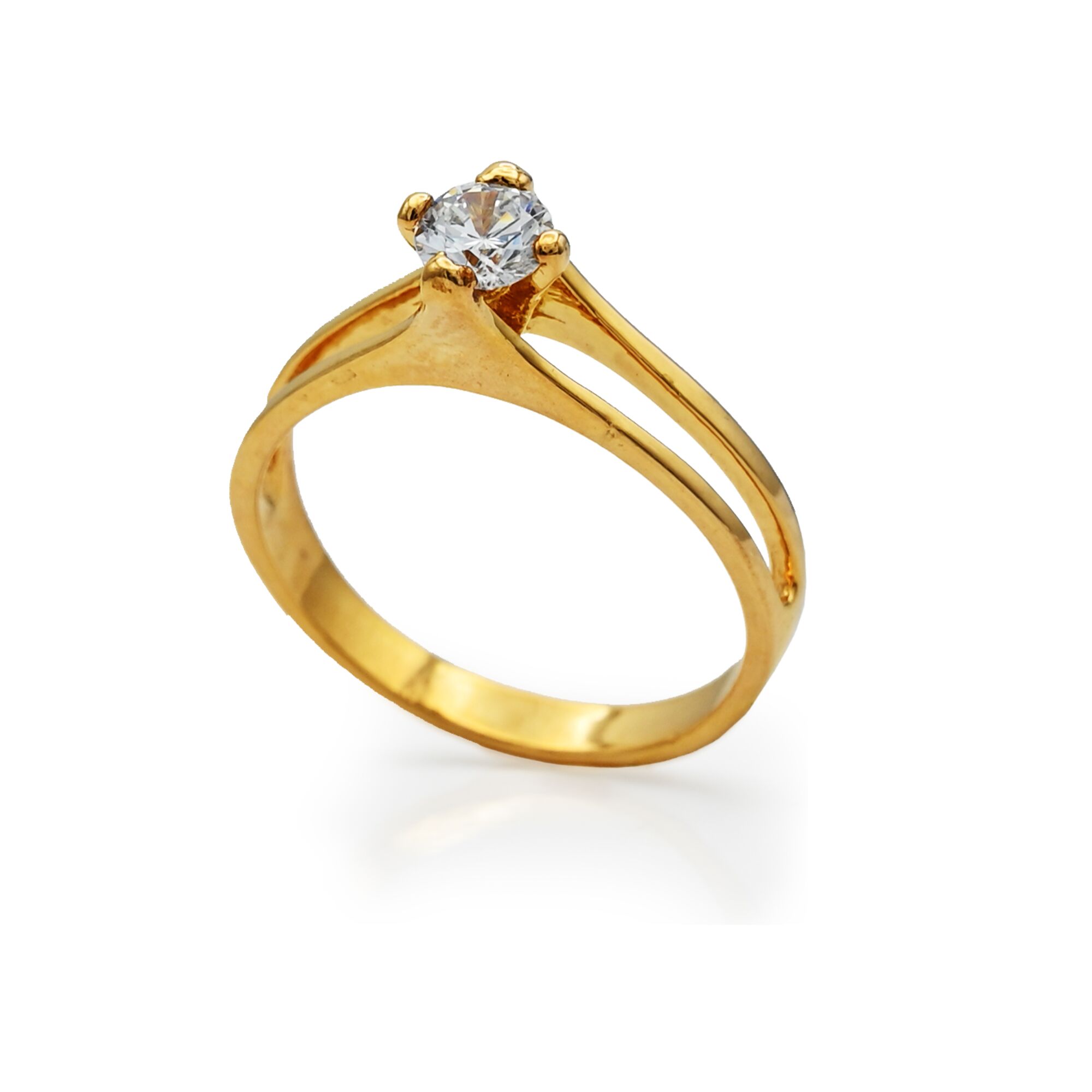 Gold Plated Ring with Zircons